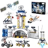 Space Station and Astronaut Research Base Building Set Toy, Space Building Kit Creative Role Play for Kids, Explore Moon Space Adventure Toy for Kids Boys 8 9 10 11 12 13 14, Total 7 Models