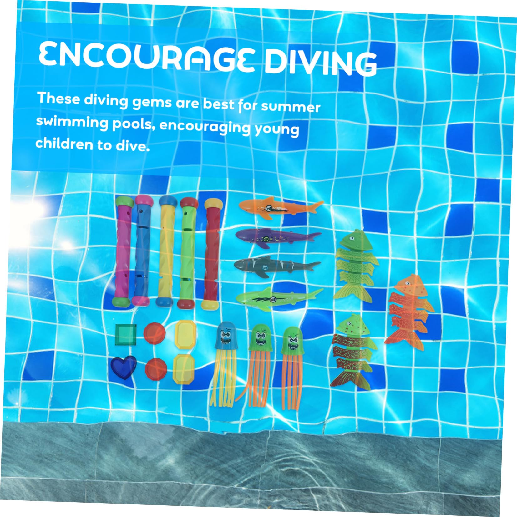 Giochi da Immersione in Plastica 21 Pezzi, Giochi per Piscina