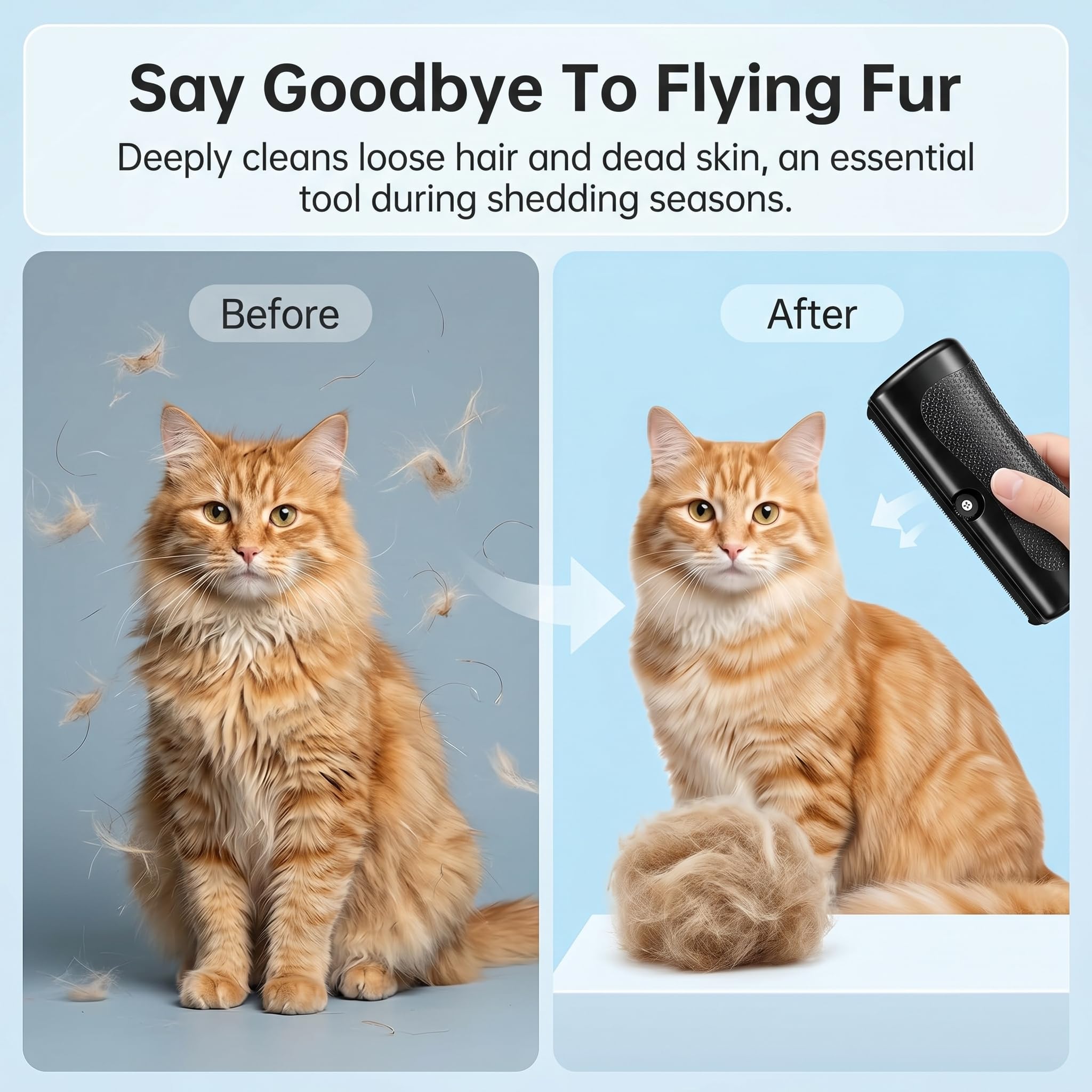 Dehydrierungsbürste für Hunde, Bürste für tote Haare und Katzen, tot und Unterfell, Entfernung von Knoten, professionelle Pflege für Tiere, geeignet für kurze und lange Haare