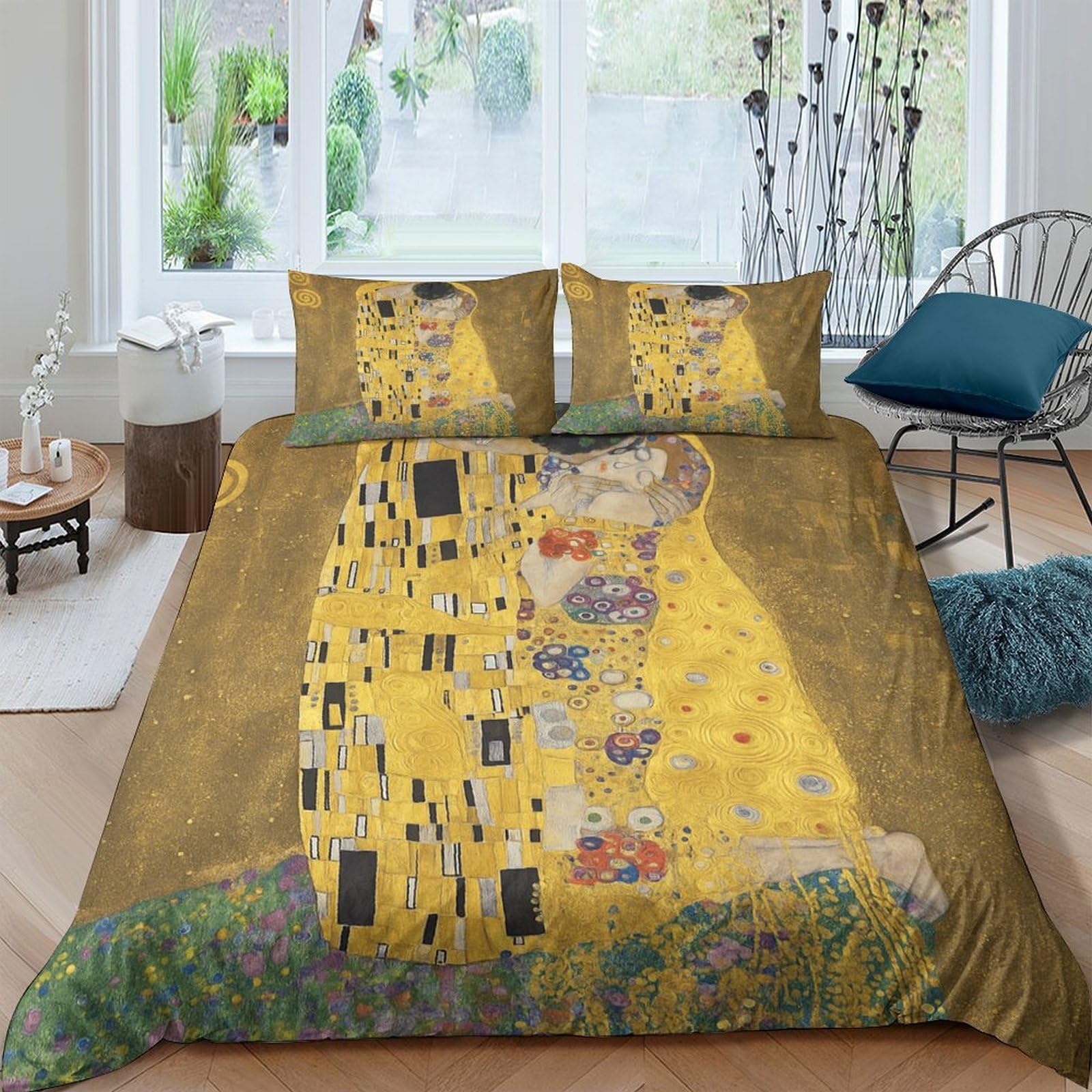 Ctjqhvkz Style-10 3D Printed Golden Abstract Art Fitted Sheet Microfiber Soft Decorative Mattress Cover For Bedroom Dorm Guest Room Single（135X200cm）
