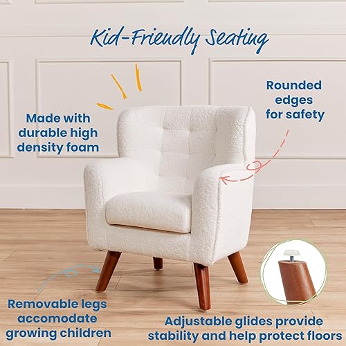 Miniatura 5 de ECR4Kids Mila - Silla con brazos, muebles para niños, color blanco