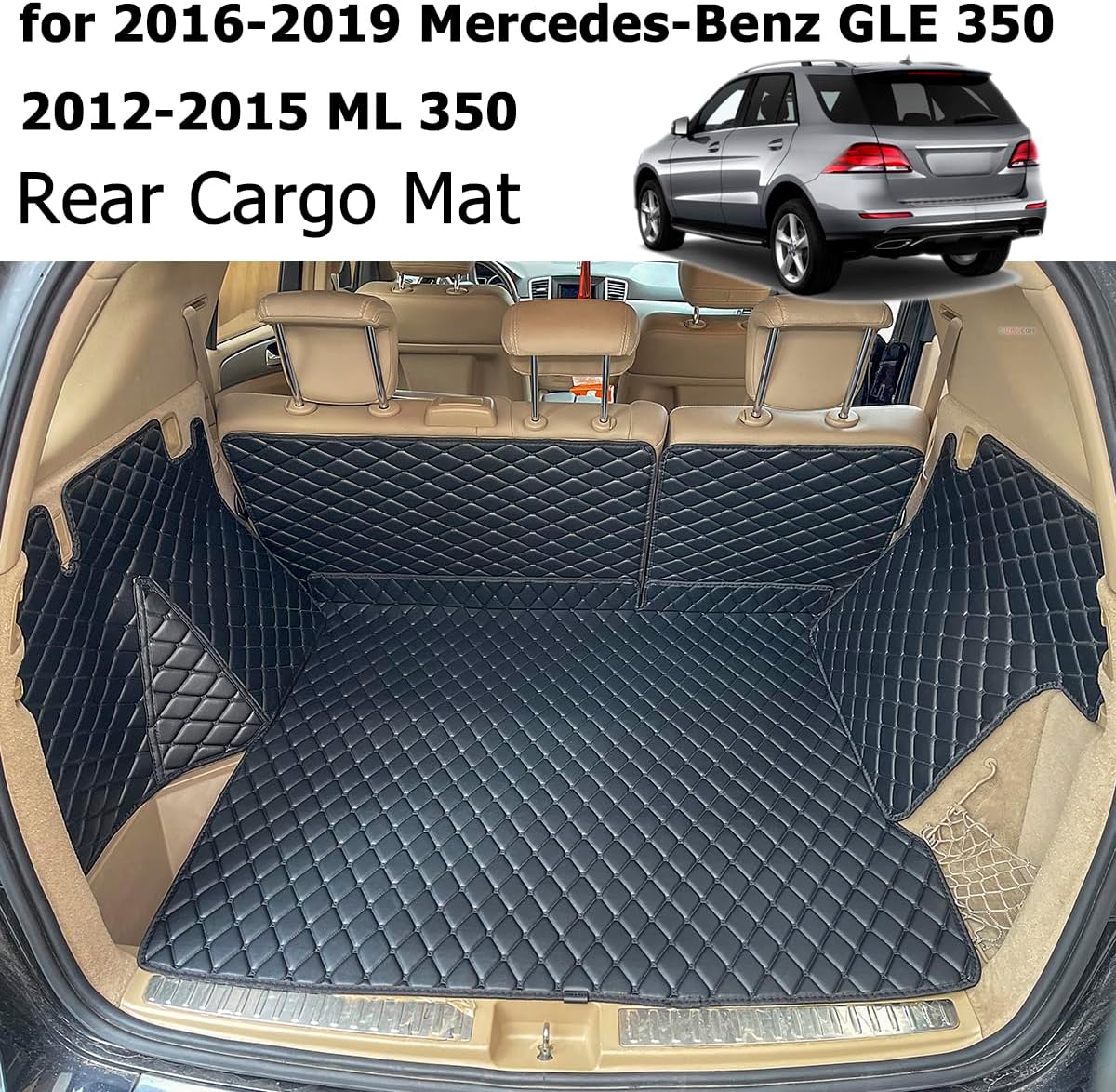 Cargo Mat Compatible with 2016-2019 Mercedes-Benz GLE & 2012-2015 Benz ML Trunk Mat Benz GLE350 ML350 GLE43 GLE63 ML550 ML63 Cargo Liners - Image 7