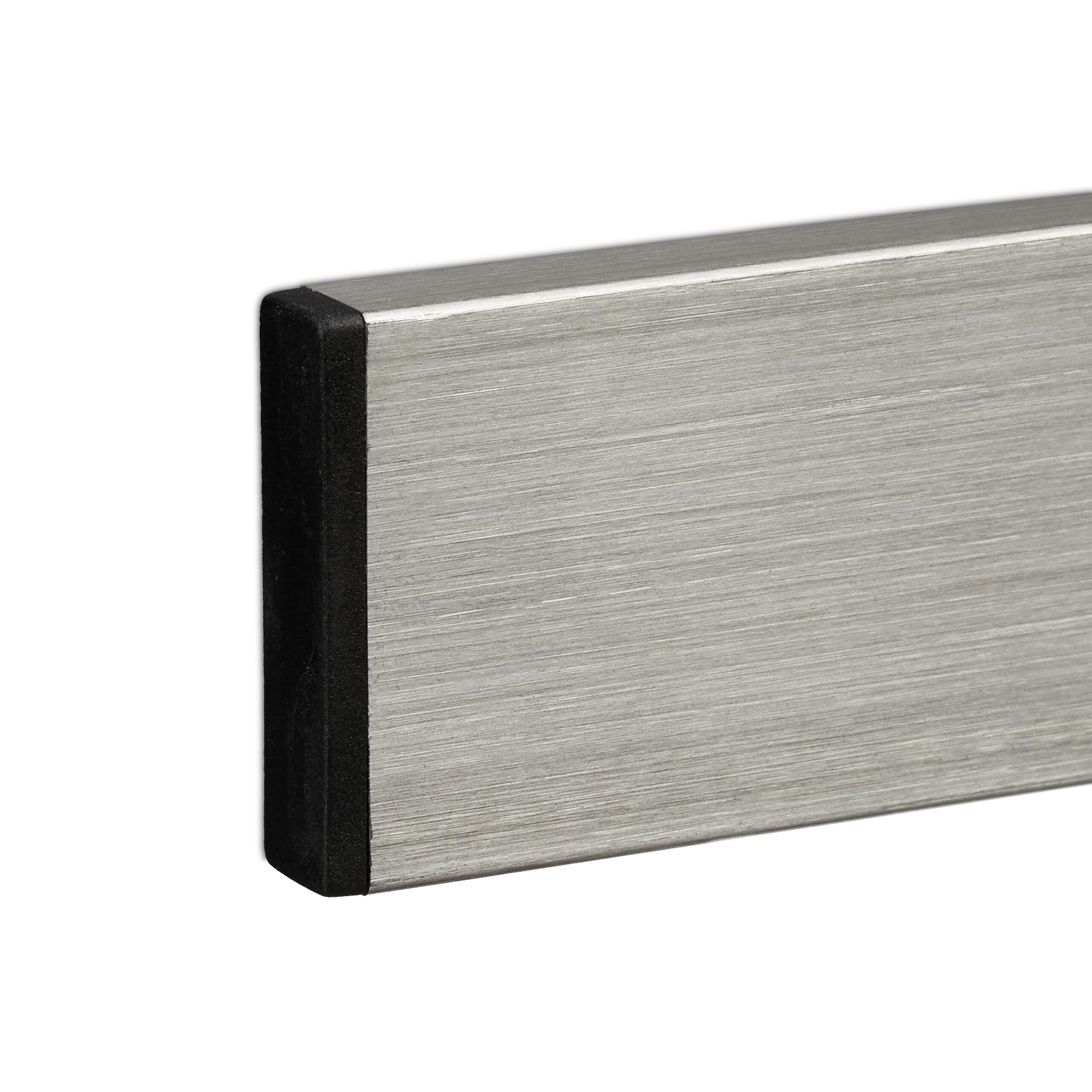 Relaxdays Barra Magnetica Portacoltelli in Acciaio Inox, Autoadesiva, Asta Lunga 40 cm, Guida a Parete, Argento Nero