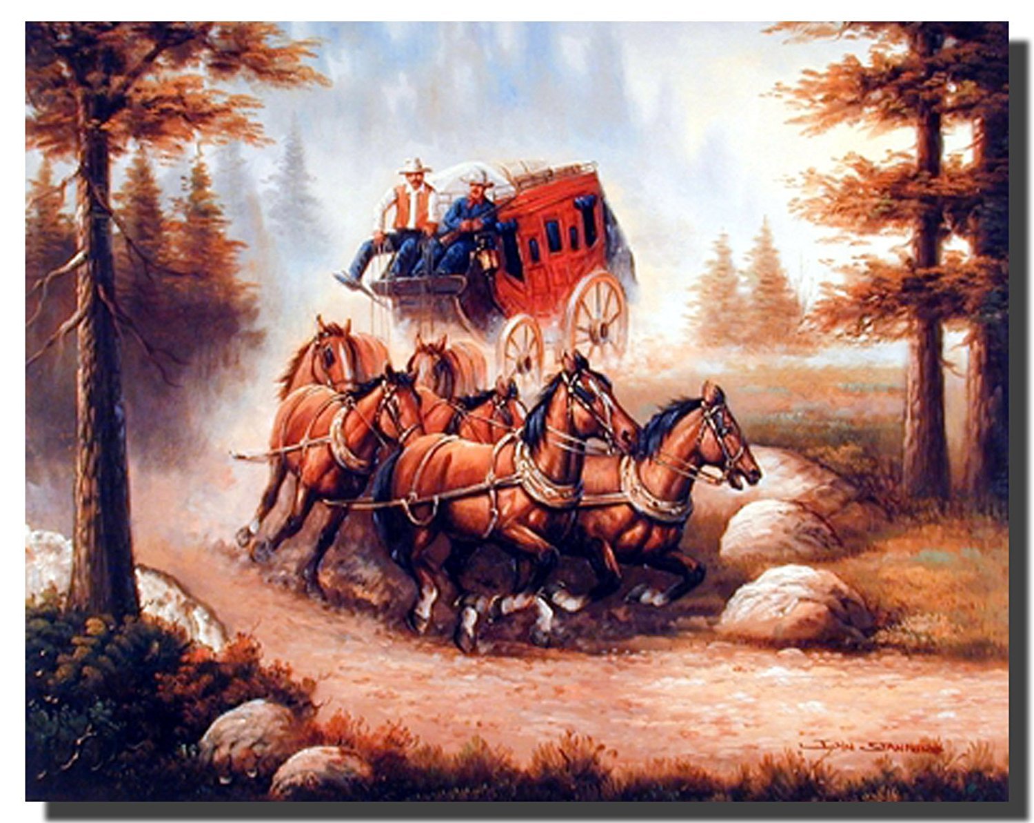 Stagecoach Old West Horses Old West Stagecoach Metal Wall Decor