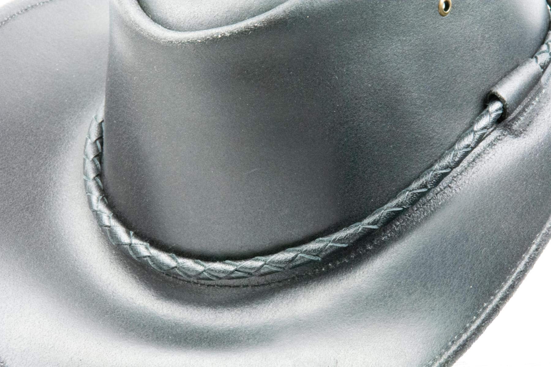 Black Jungle Kimbolton - Chapeau de Cowboy en Cuir - Chapeau de Western - Chapeau Australien