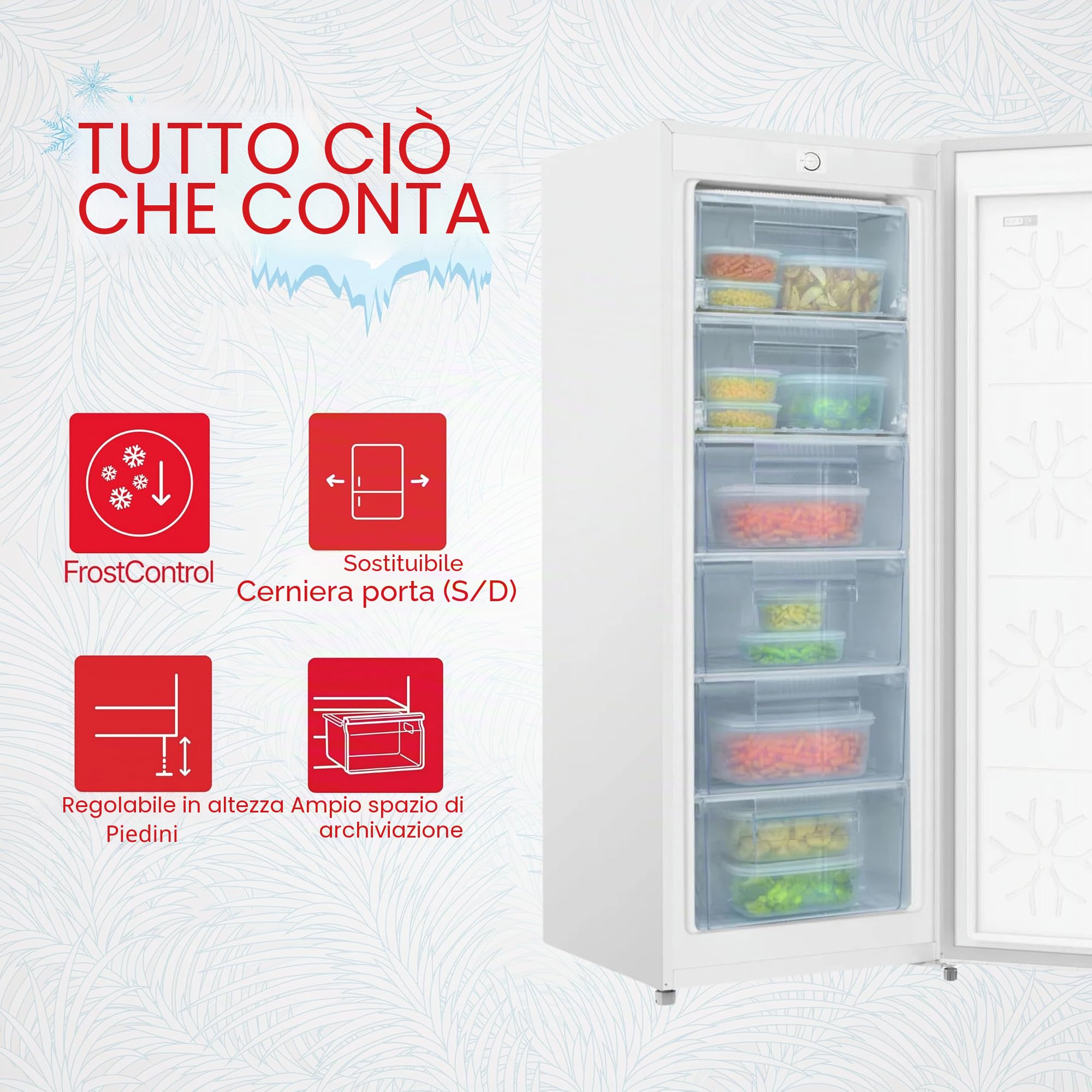 Amica GS 324 - Congelatore 170 W, altezza 144 cm, larghezza 55 cm, bianco, classe di efficienza energetica E