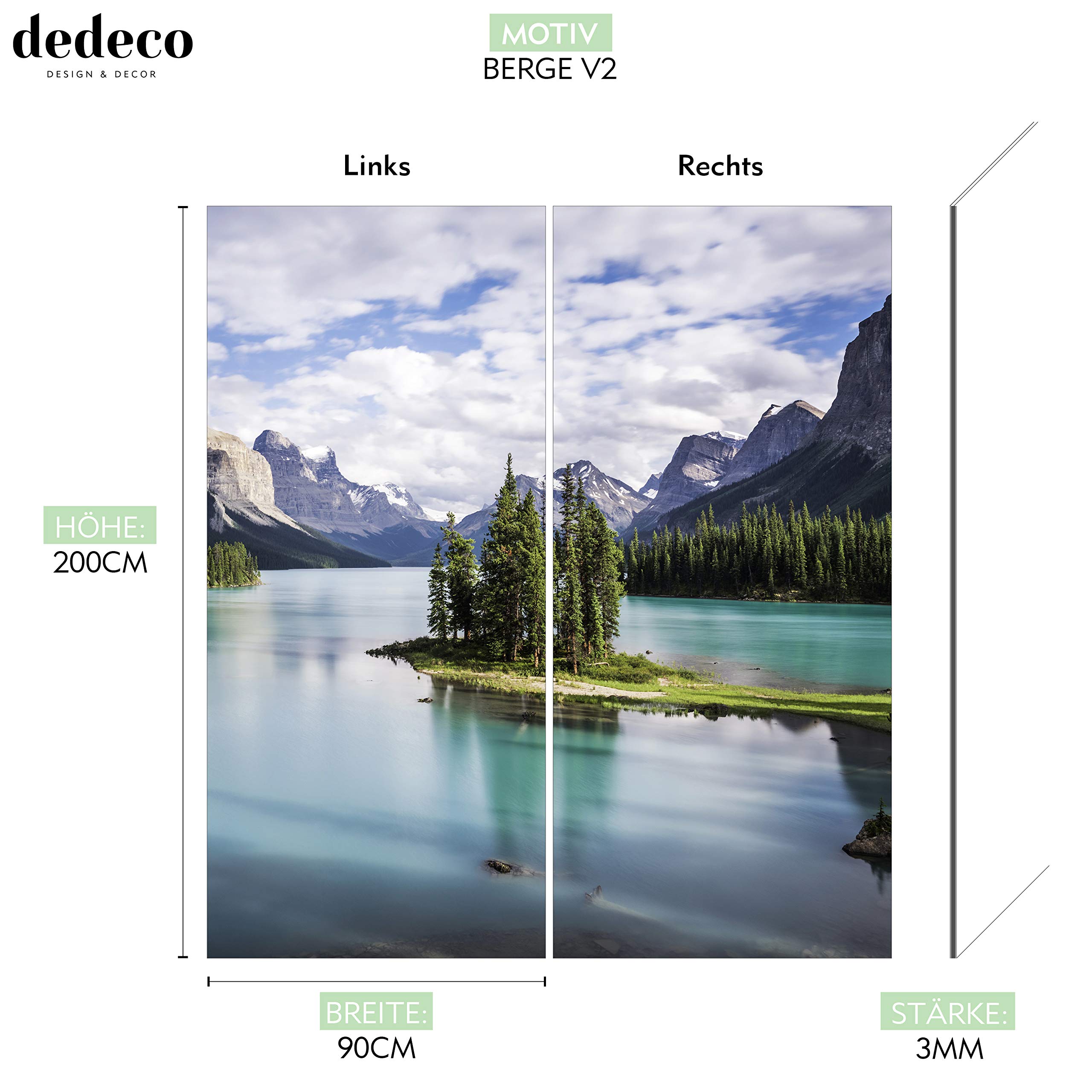 Dedeco Eck-Duschrückwand Zen V3 – Wasserfeste Aluminium-Platte, Made In Germany (2x 90x200 Cm)