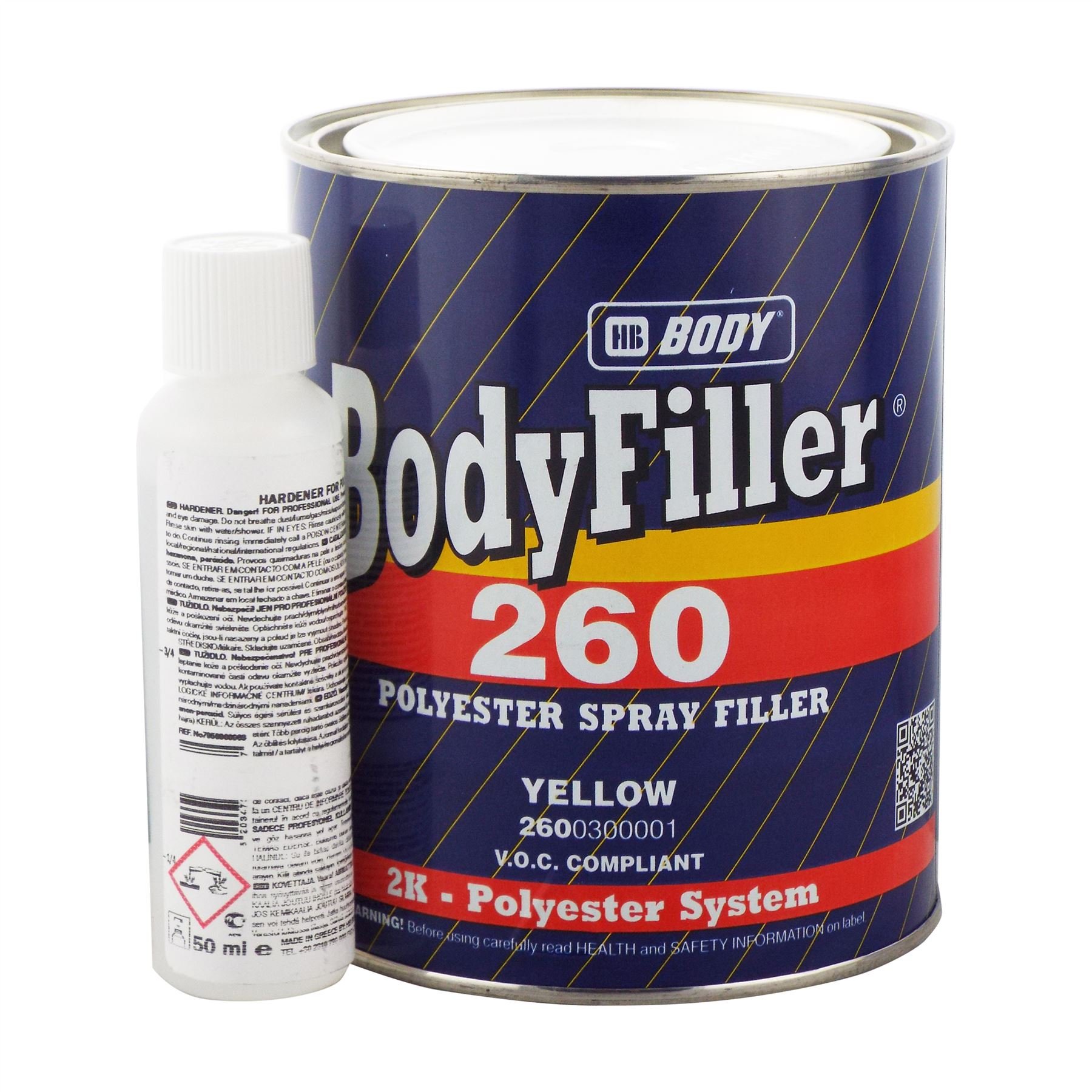 Buy HB Body 2K HB260 Polyester Spray Filler 1 Litre Kit With 50ml