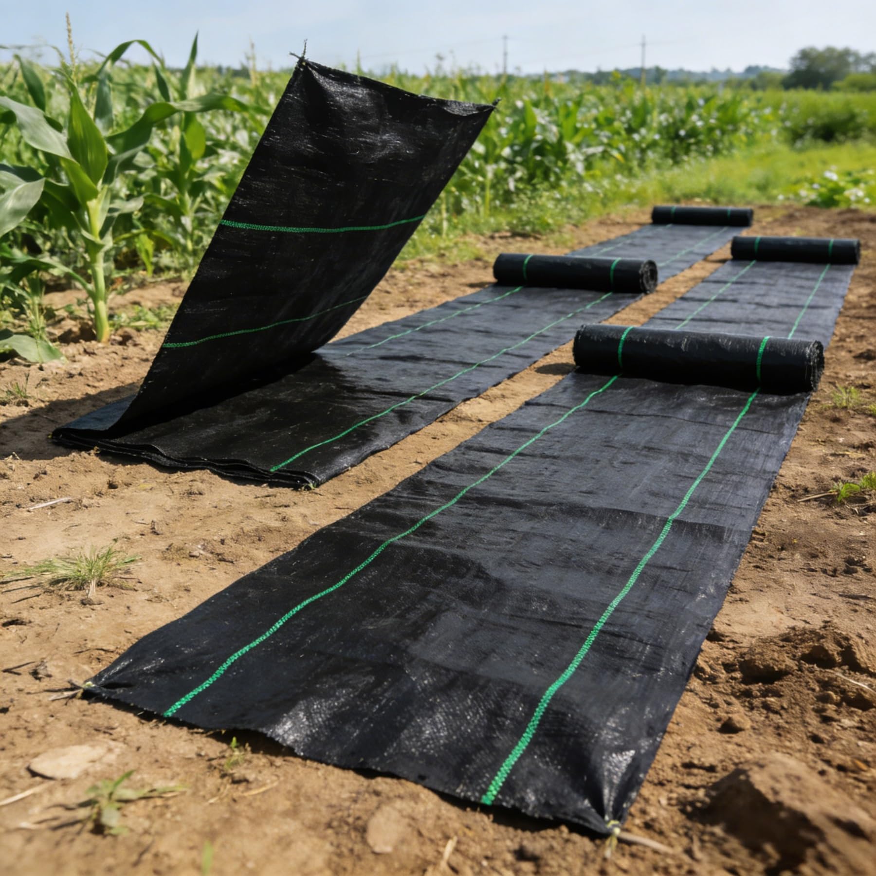 Malla Antihierba Estabilizada contra UV, contra Las Malas Hierbas Manta Antihierbas Ultra Resistente, Varios Tamaños, Premium para Jardín Terraza, Huerto, Jardín, Control De Maleza(2x15m)