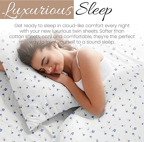 Miniatura 7 de Linen Market Juego de Sábanas Twin de Microfibra con Patrón de Doble Cepillado de 3 Piezas Certificado Oeko-TEX Ultra Suave y Sin Arrugas - Sábanas