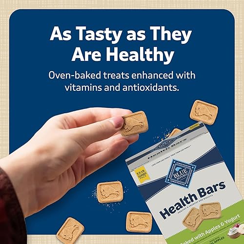 Miniatura 53 de Blue Buffalo Health Bars - Galletas crujientes para perros, horneadas al horno con ingredientes naturales, tocino, huevo y queso, bolsa de 16 onzas