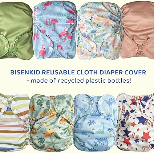 Miniatura 6 de Pañal de tela impermeable, reutilizable, cubierta exterior ajustable sobre una capa interior absorbente para evitar explosiones de orina, flor