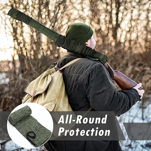 Miniatura 6 de WIOR Paquete de 5 calcetines para pistola, 55 x 6 pulgadas, calcetines de punto extra anchos para riflesescopetas, cubierta de pistola tratada de