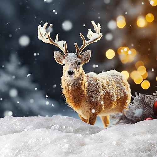 Miniatura 4 de Decoración de nieve falsa de Navidad de 20 onzas  20.11 oz - Relleno de polvo de nieve artificial blanco parpadeante - nieve artificial brillante