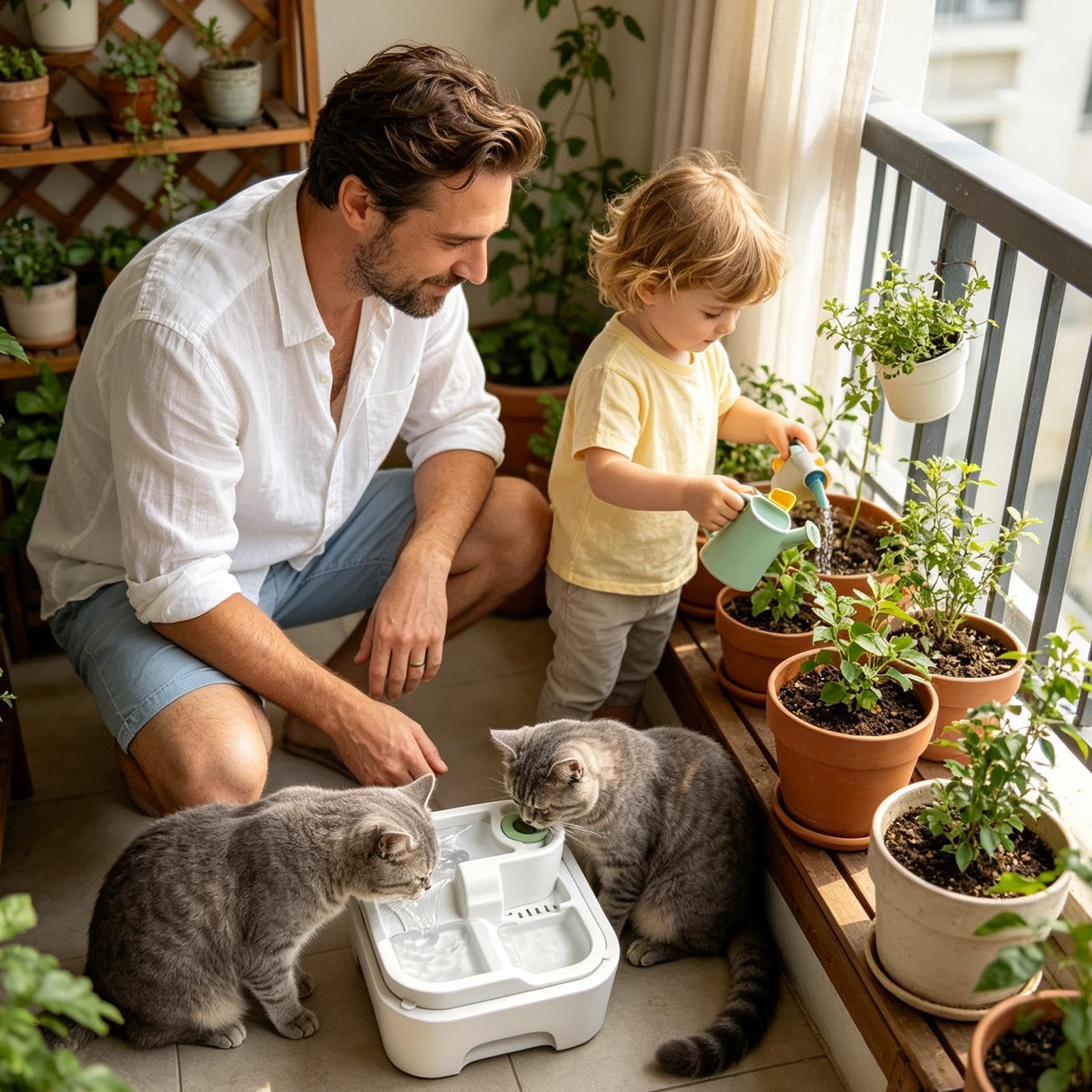 Distributore automatico di acqua per gatti, di grande capacità