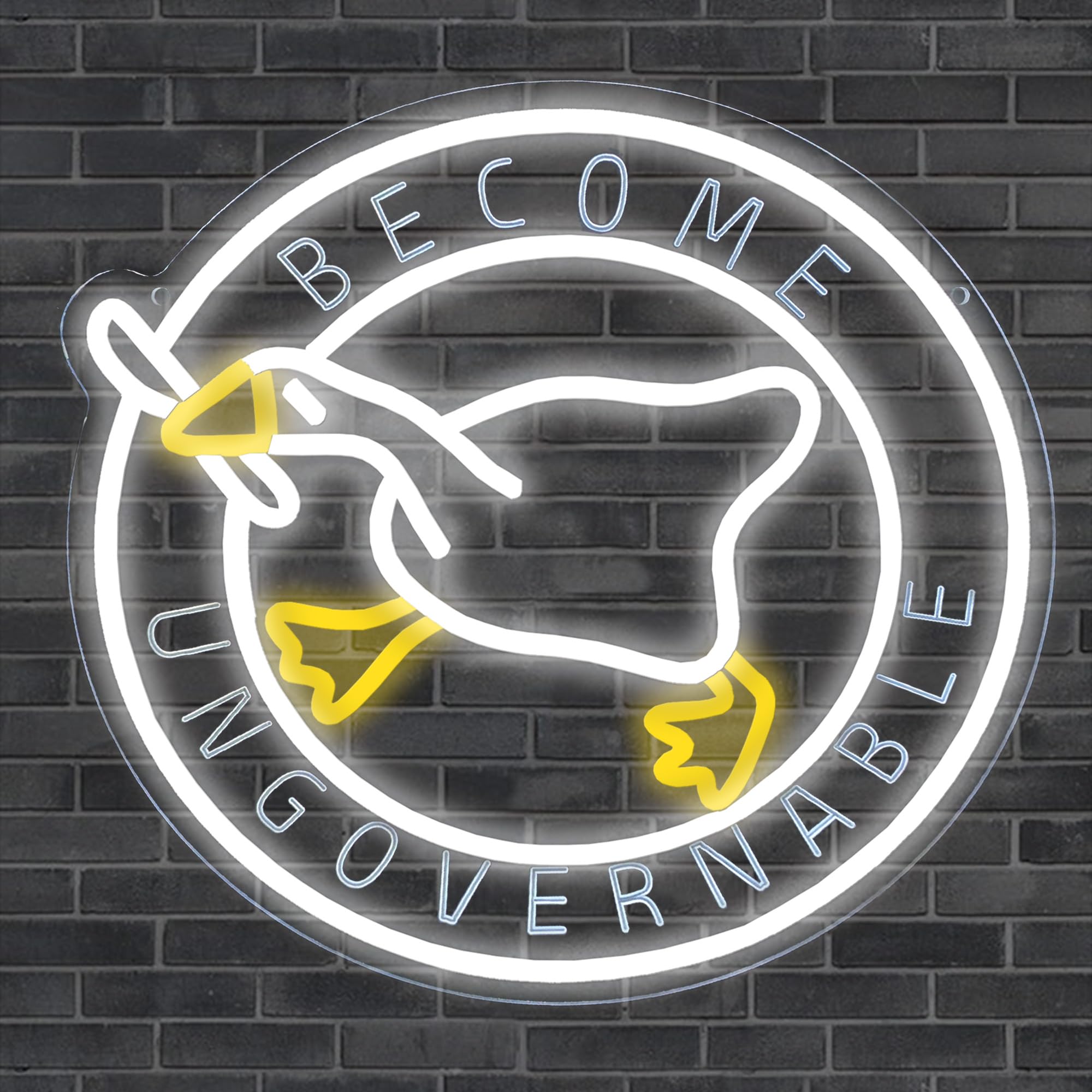 Murder Duck with Knife Neon Sign Untitled Goose Neon Light for