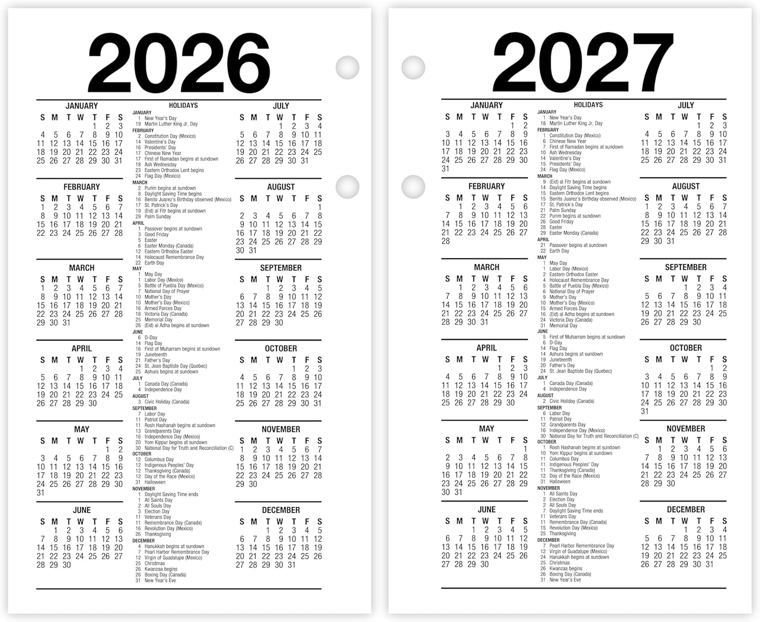 AT-A-GLANCE 2026 Desk Calendar Refill, Daily, 3-1/2" x 6", Standard, Financial (S1705026)