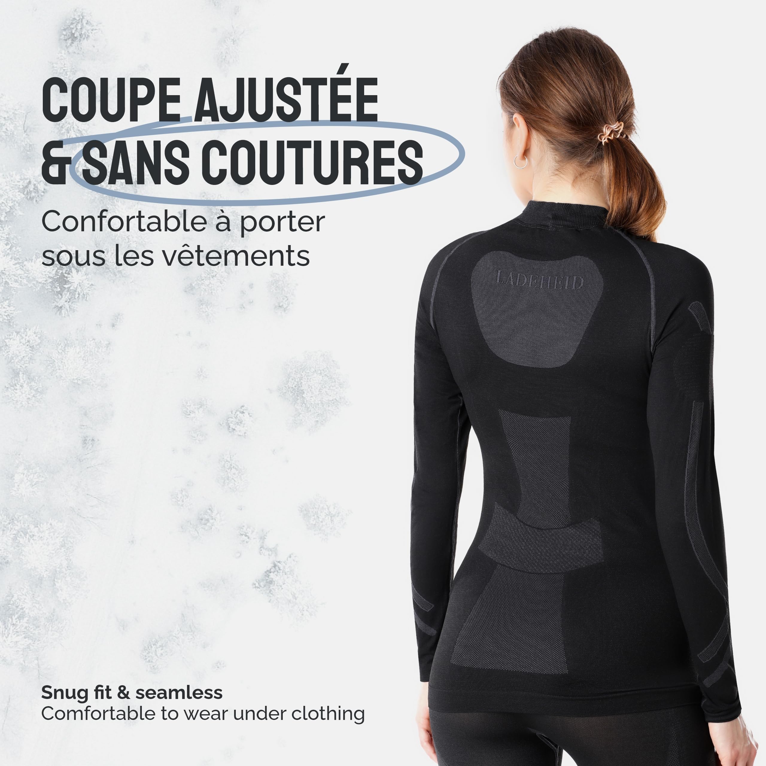 Ladeheid Shirt Thermique Manches Longues sous-vêtements Femme LAGI004