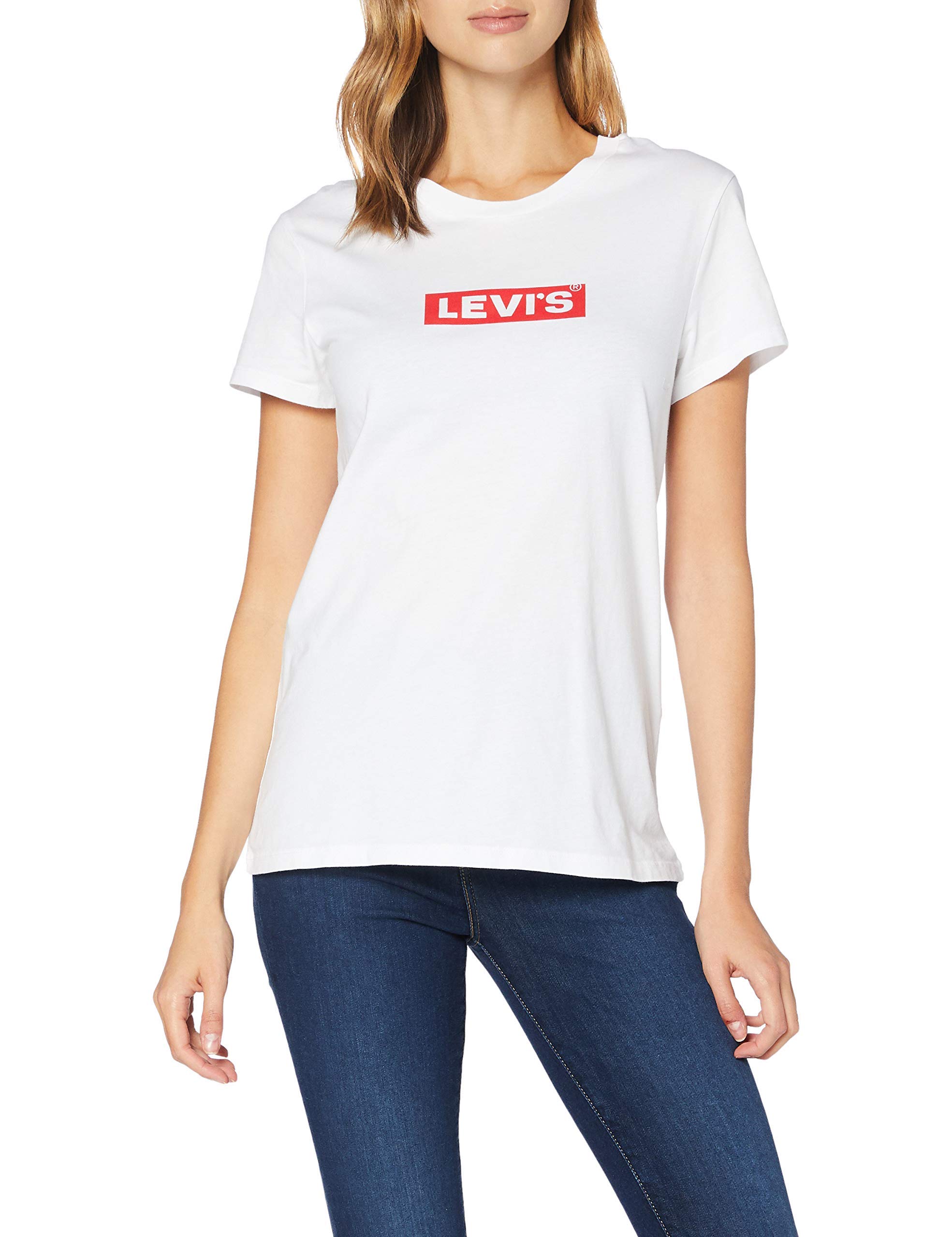 Levi's Femme The Perfect Tee T-Shirt, Box Tab White+ , XXS