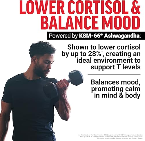 Miniatura 3 de Force Factor Gomitas Test X180 Max, gomitas Ashwagandha KSM-66 para apoyar los niveles T, aumentar la fuerza, la energía y la vitalidad, desarrollar