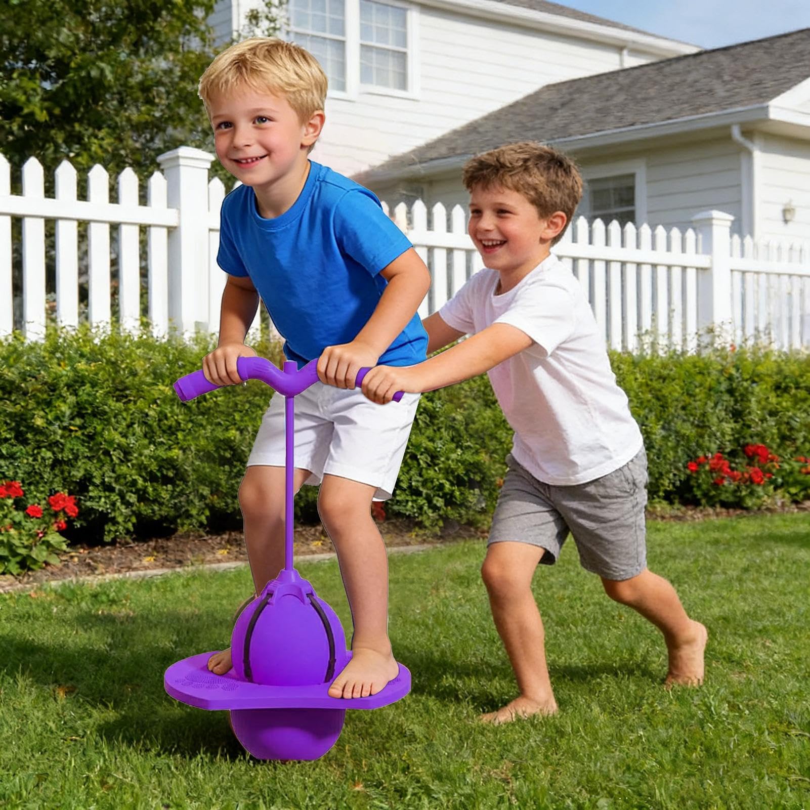 Balón hinchable con mango, pelota de salto de equilibrio, pelota de salto con bomba para niños y adultos, juguete divertido para equilibrio, entrenamiento de salto al aire libre y en