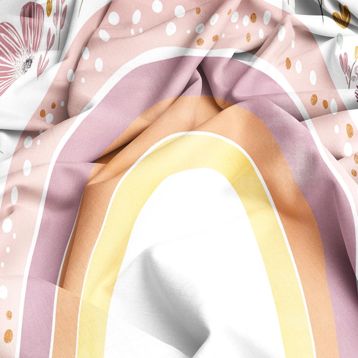 Lenzuolo con angoli 160 x 200 cm Arcobaleno in stile Boho Bedding 3PC Printed Fitted Colore Lenzuolo Lenzuolo con angoli extra profondo con federe Microfibra spazzolata Facile da pulire