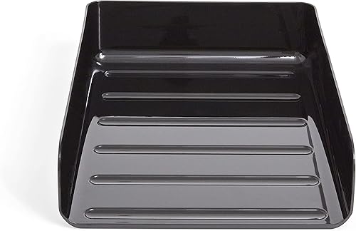 Staples TRU RED - Bandeja de plástico apilable de carga frontal, color negro, 4cartón (TR55331VS)