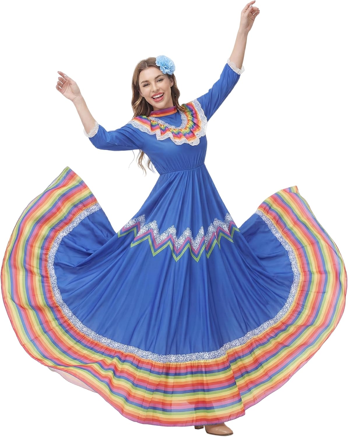 Cinco De Mayo Dress - Women's Mexican Fiesta Costume - Traditional Folklorico Dress for Women