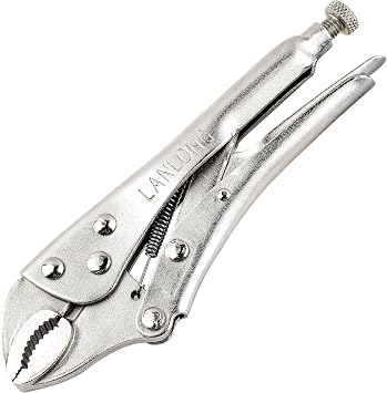 URASISTO 7-Inch Locking Pliers, Curved Jaw Locking Pliers with Wire Cutter, Fit for Clamping Twisting Welding