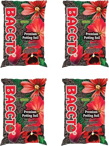 Michigan Peat 1225 Baccto Premium - Tierra para macetas, 25 libras (paquete de cuatro)