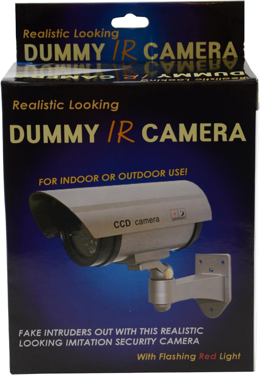 Outdoor Waterproof Fake/Dummy Security Camera with Blinking Light (Black)