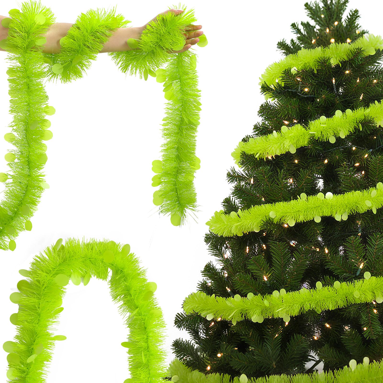 Guirlande de Noël de 10 m souple pour habiller une rampe sans raccord