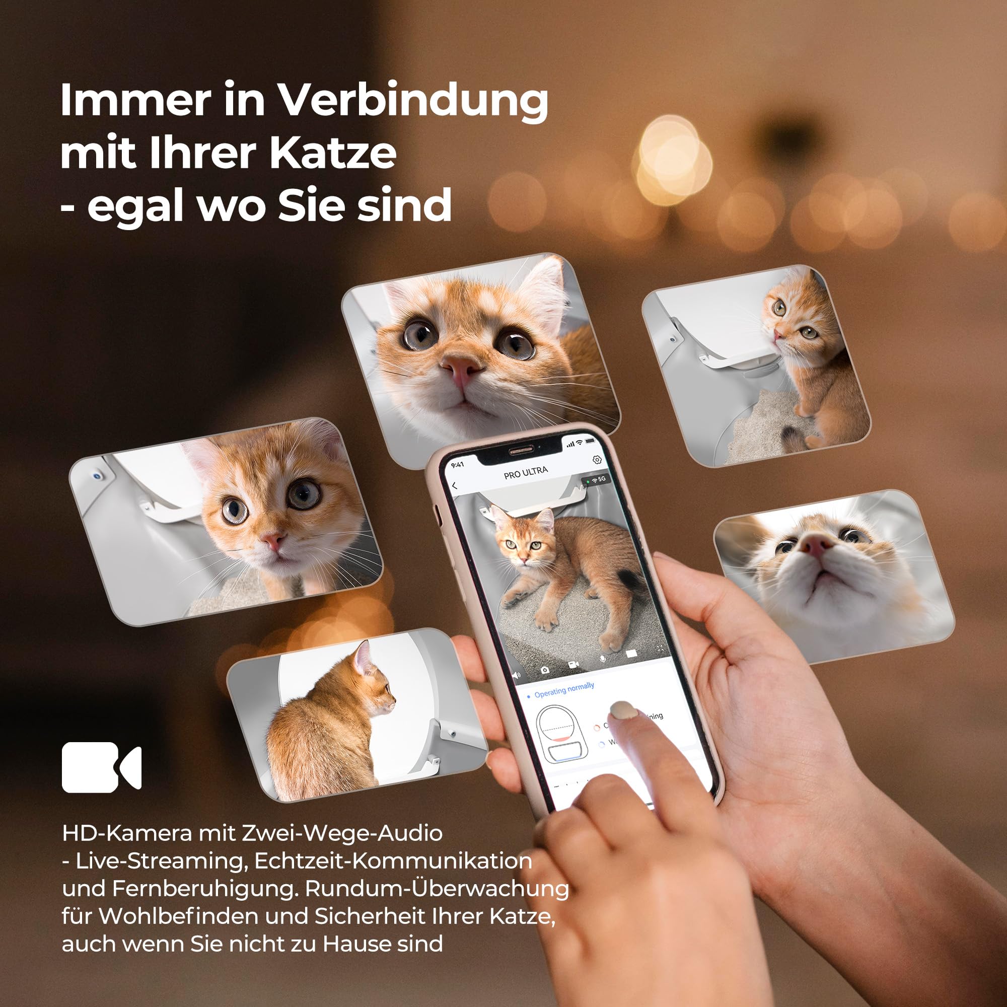 CATLINK PRO Ultra Selbstreinigendes Katzenklo 2025 - Mit KI-Gesundheitsmonitor & 5-facher Geruchskontrolle, 13L Abfallbehälter, Zwei-Wege-Audio, Mehrkatzen-Erkennung, APP-Steuerung(2.4G/5G WiFi)