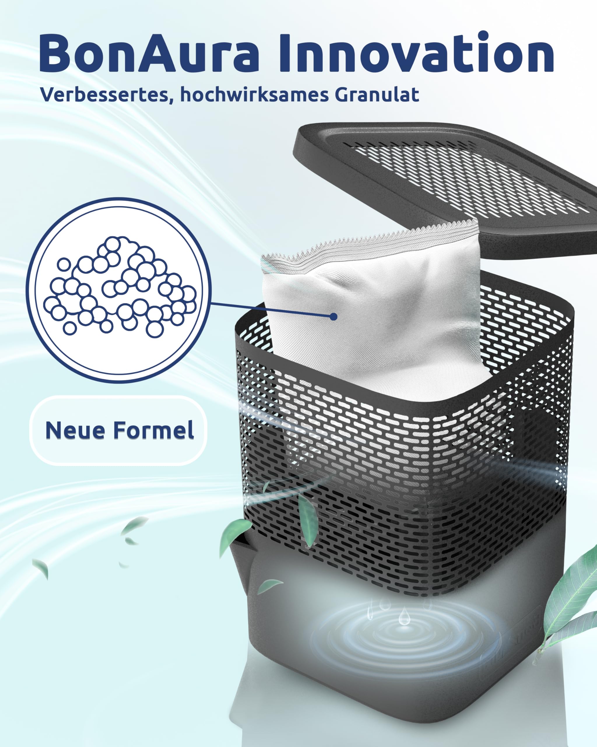 BonAura AirOne Déshumidificateur 360° Sans Électricité - Absorbeur D'Humidité 680 G Jusqu'à 23 M²