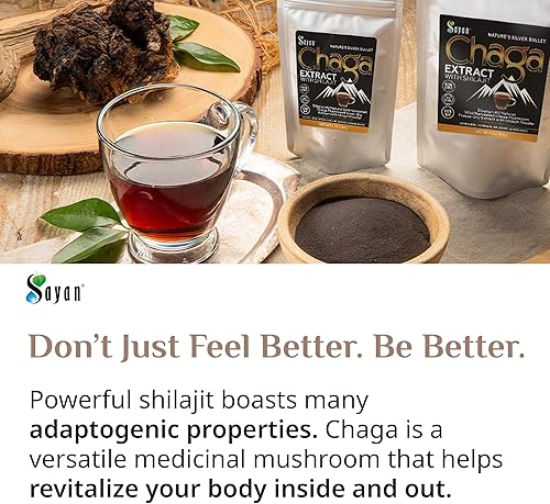 Miniatura 7 de Sayan Extracto de hongo chaga siberiano con polvo Shilajit 4 onzas3.99 oz- un potente suplemento antioxidante de ácido fúlvico y refuerzo de la
