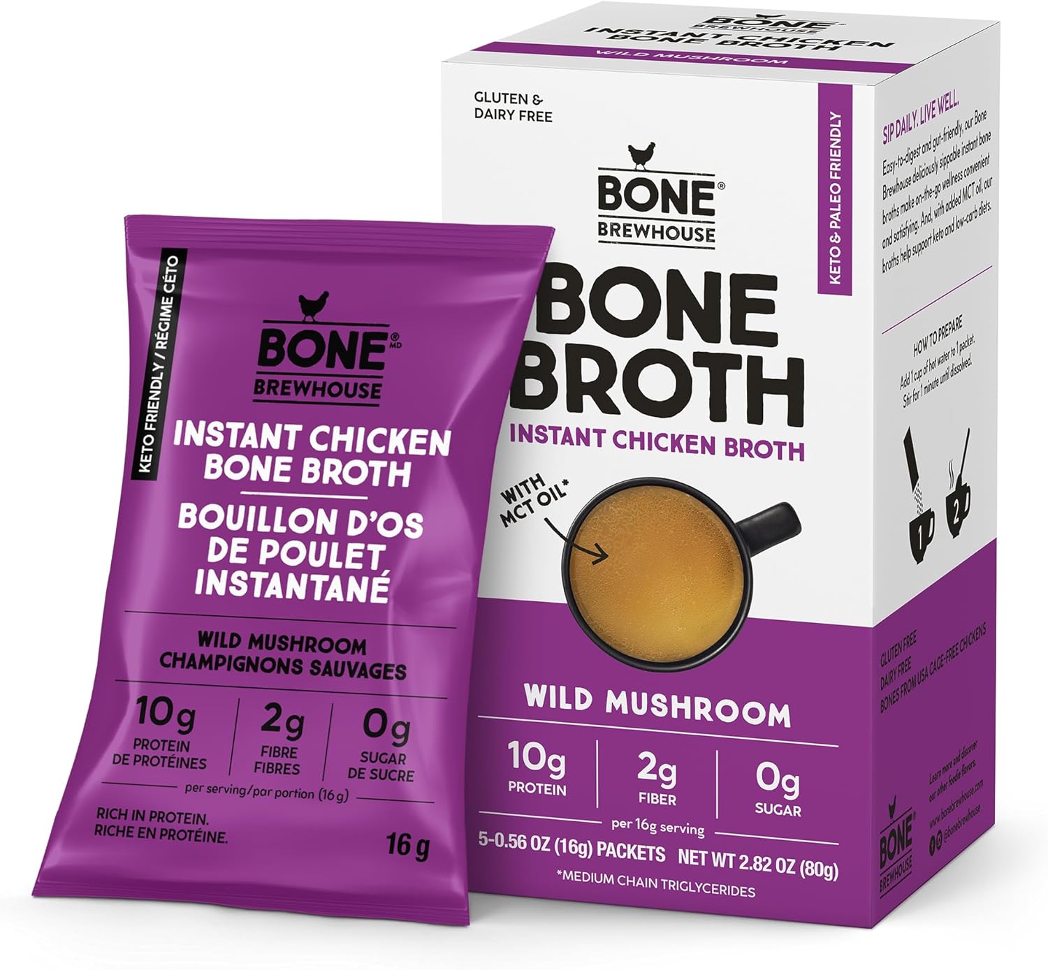 Bone Brewhouse Wild Mushroom Inst Chicken Bone Broth Amazon.ca