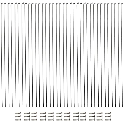 Vincita 36 Pieces 14G J Bend Bicycle Stainless Steel Spokes 254mm - 294mm with Brass Nipples for MTB Wheel Spokes, Ebike, Downhill, Trekking, City Bikes - Replacement/Repair Spokes