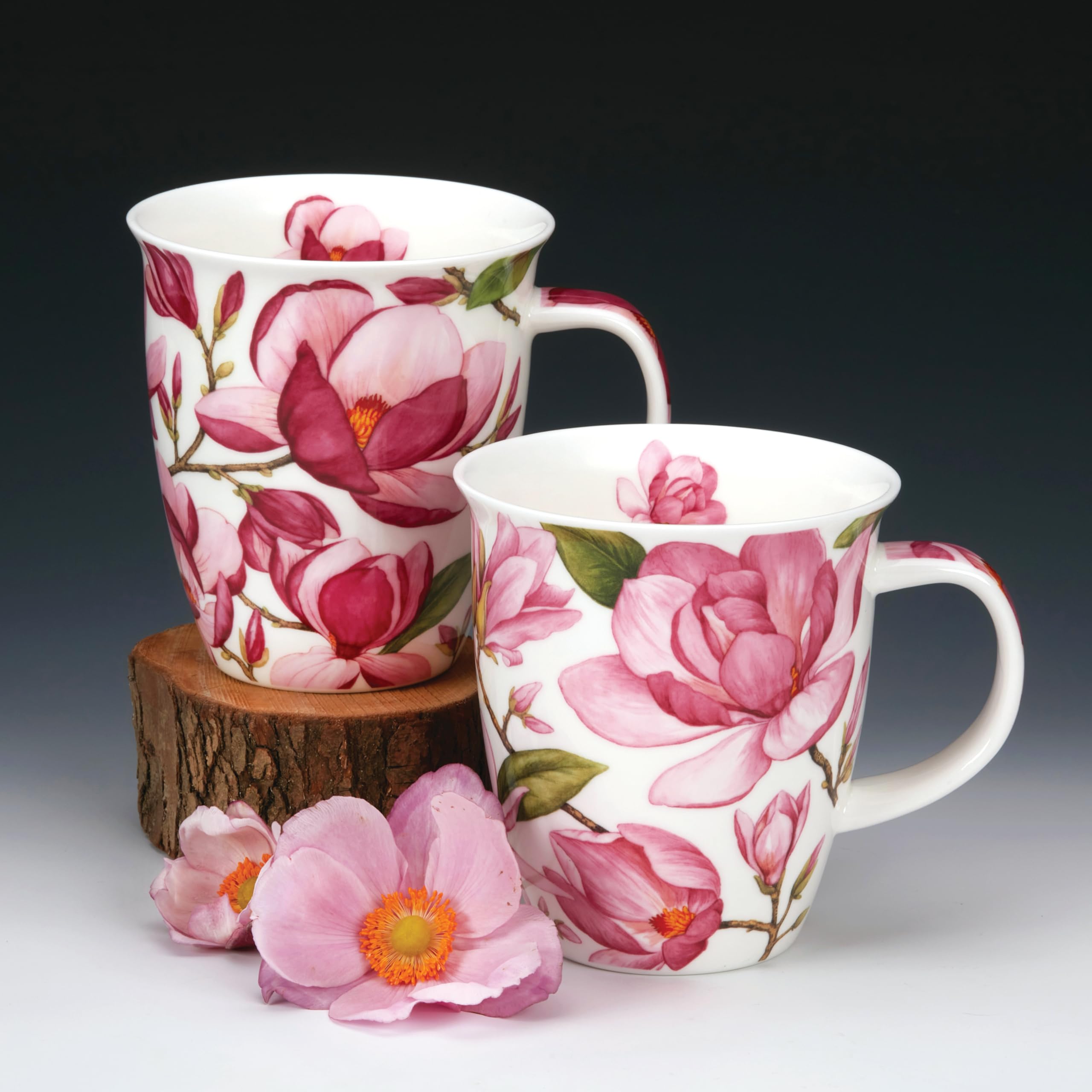 Dunoon Nevis Magnolias Mug en porcelaine fine Rose foncé 0,48 l