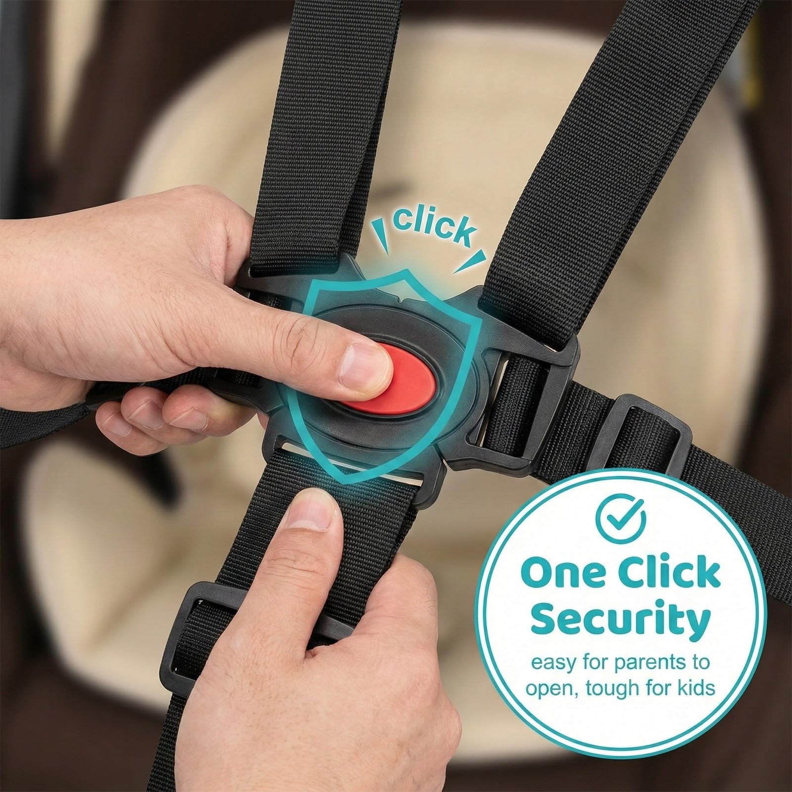 Cinture Universali per Seggiolone Cinghie per Seggiolone a 5 Punti, Regolabile Cintura di Sicurezza per Bambini per Seggiolino Cinghie Passeggini