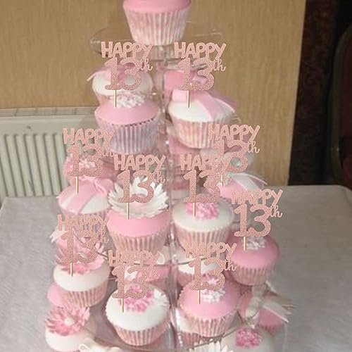 Miniatura 4 de 24 piezas de decoración para cupcakes con purpurina de 20 años de edad número 20 para cumpleaños de 20 años, para boda, aniversario, fiesta,