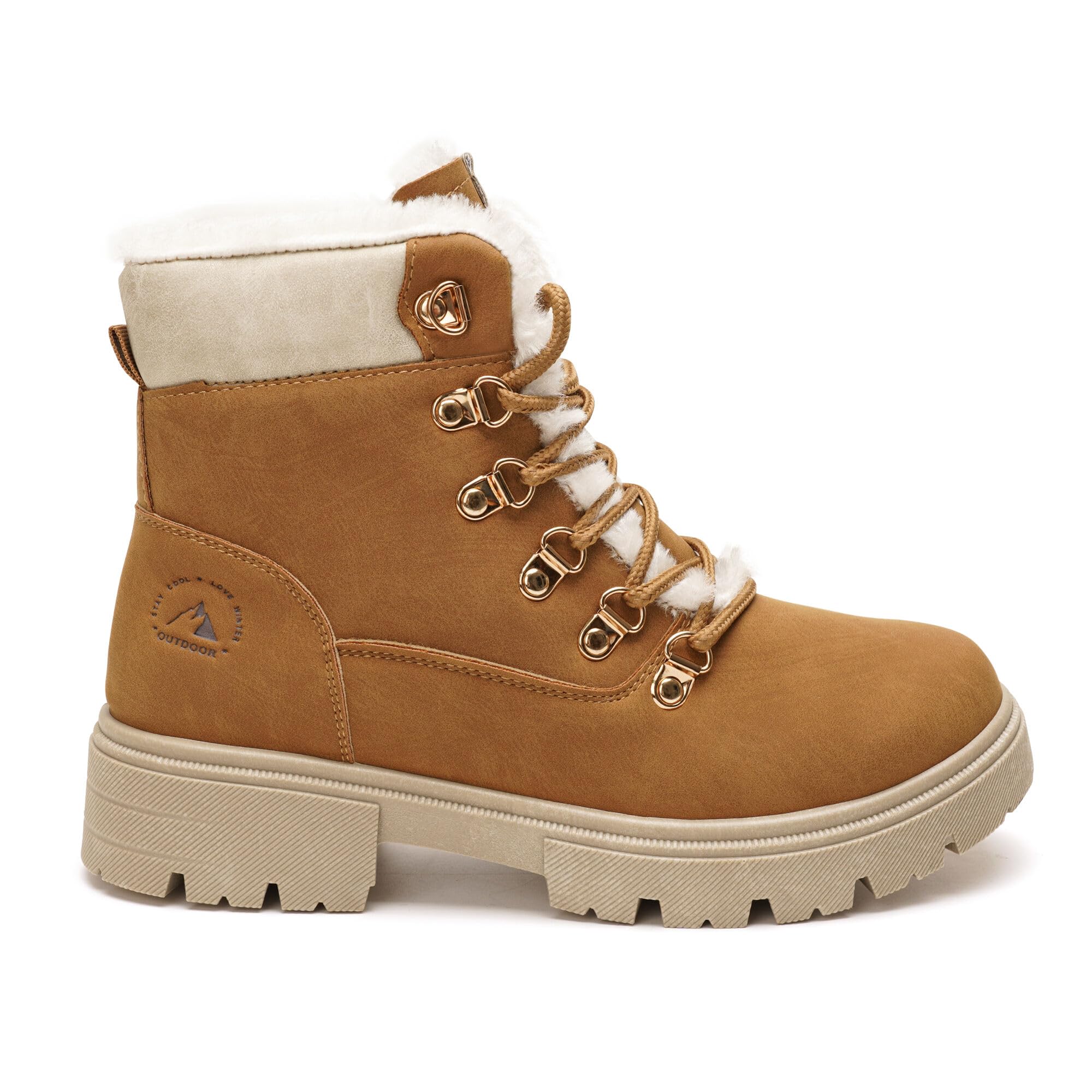 GLAMORA Botas de nieve mujer impermeables térmicas con forro de pelo suave, antideslizantes, cálidas y cómodas, ideales para invierno, montaña o trabajo