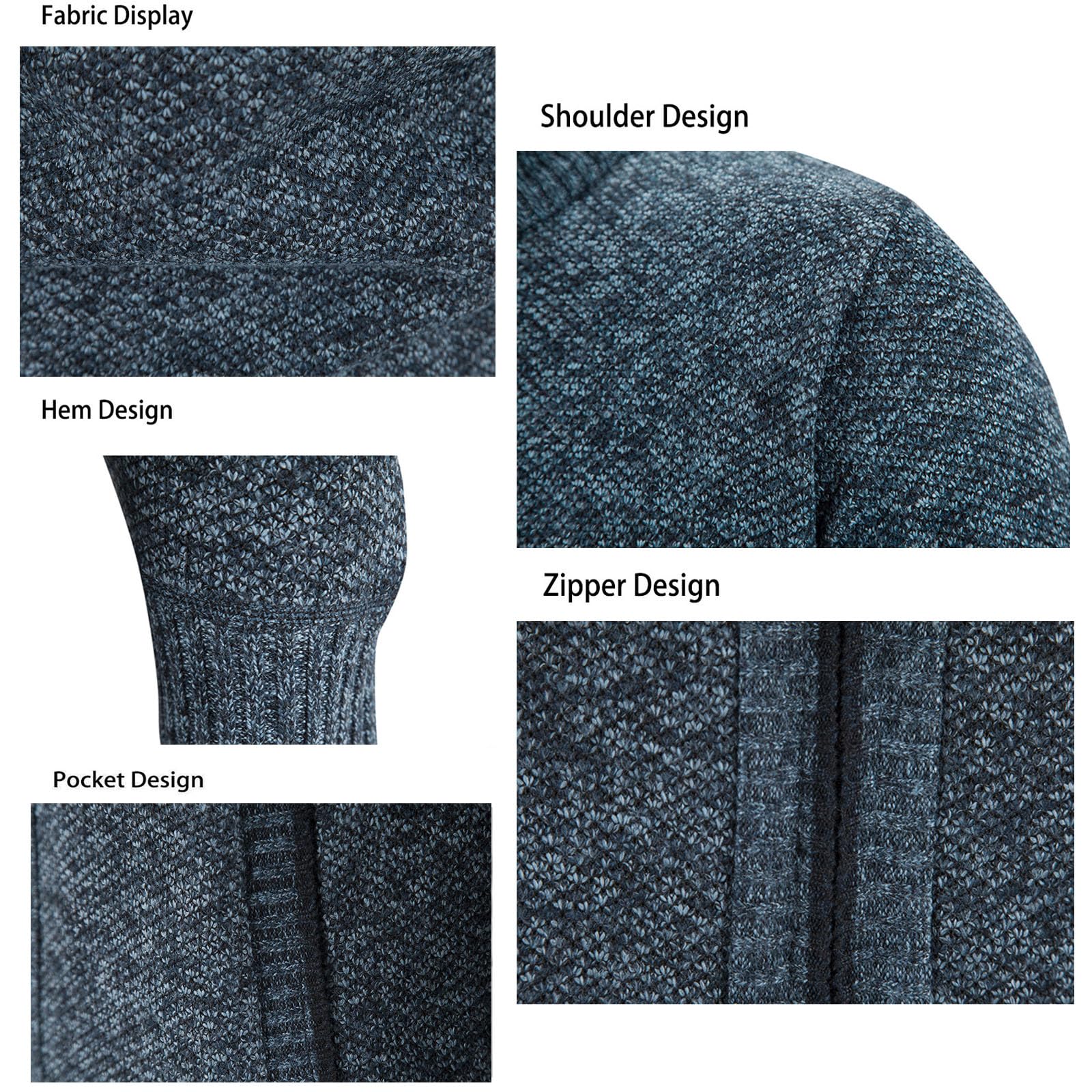 Cárdigan de Hombre con Cremallera, cárdigan cálido Informal con Cuello Alto, suéter Grueso, cárdigan de Abrigo de Invierno con Cremallera, Chaqueta de Invierno de Estilo Urbano (XL,Braun)