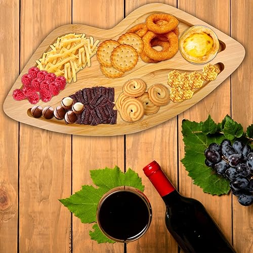 Miniatura 4 de Divertida tabla de embutidos, tabla de aperitivos única, bandejas de servir en forma de labios, platos de bambú reutilizables, tabla de servir para