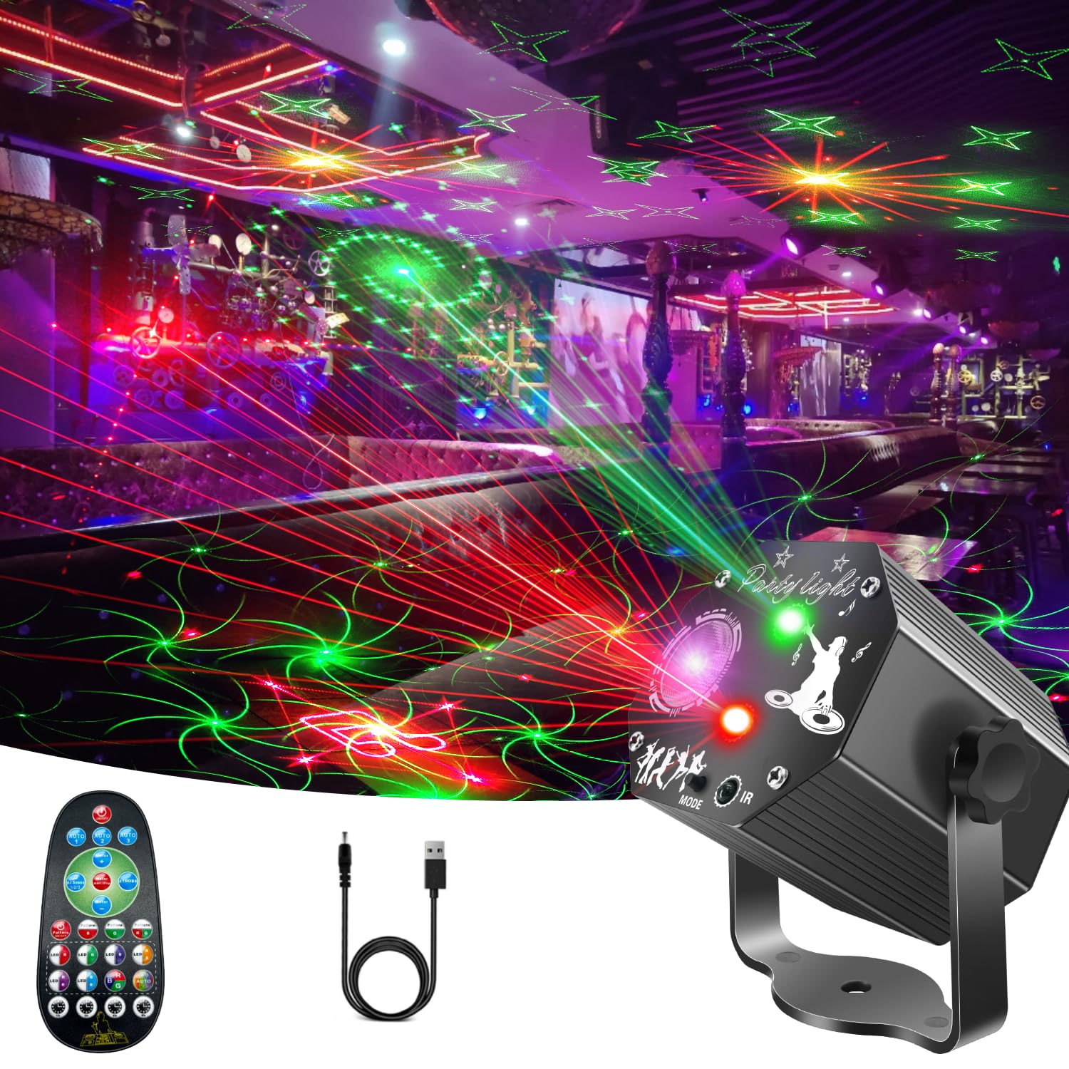 Boule Disco LED avec 72 Motifs de Projection
