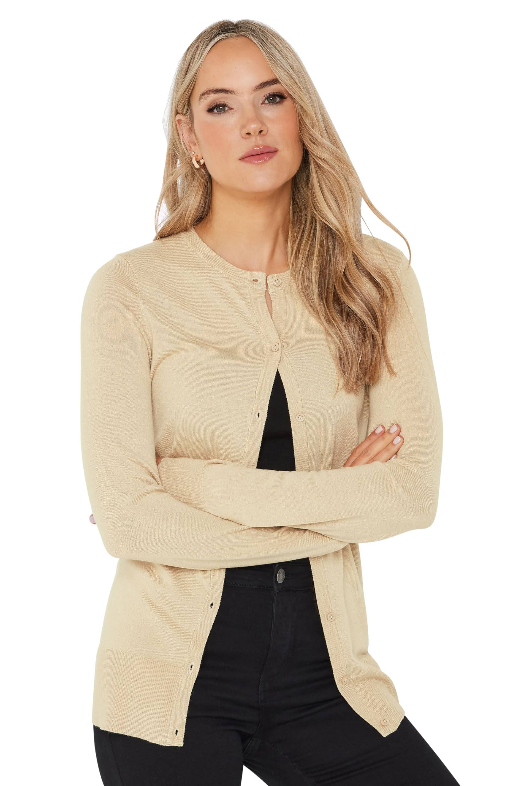 Long Tall Sally Tall Button Down Knit Cardigan Camel - Women's Size 22-24