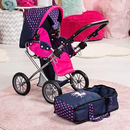 Miniatura 4 de Bayer: Baby Doll City Star Pram en lunares, azul/rosa | Muñecas bebé | simulación | Vestir | Accesorios