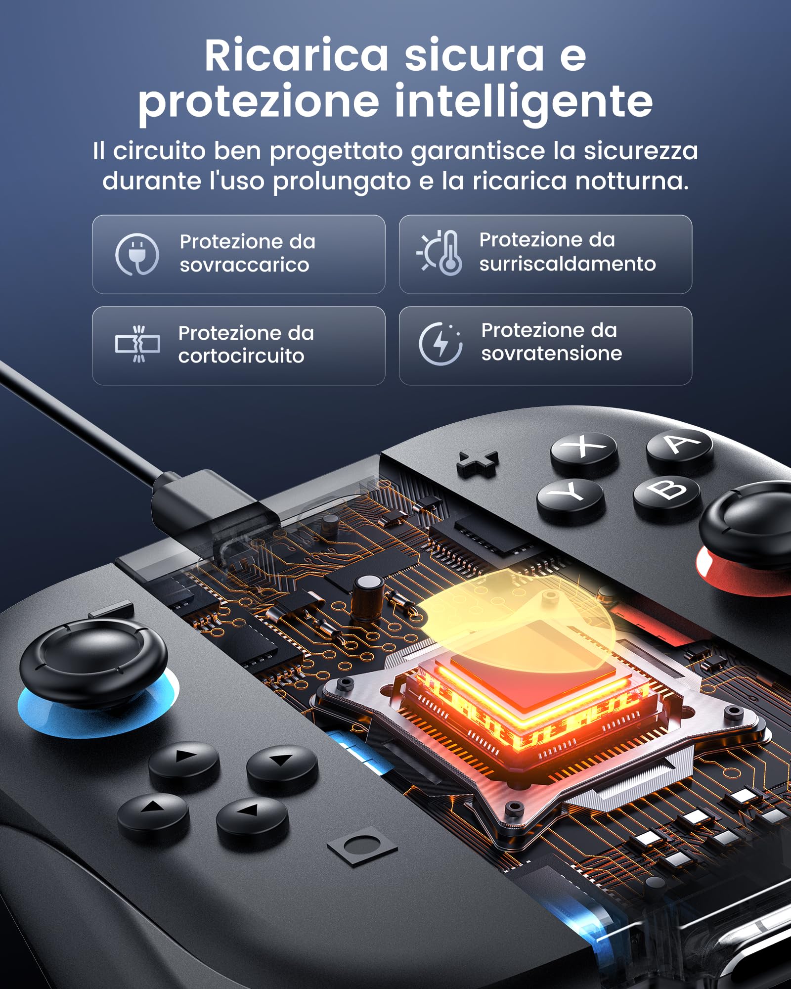 TRANSNOVO Interruttore 2 Impugnatura di Ricarica Compatibile con Nintendo Switch 2 Joycons (2025) (Tipo C 1 m) (nero, Tipo C+1400 mAh)