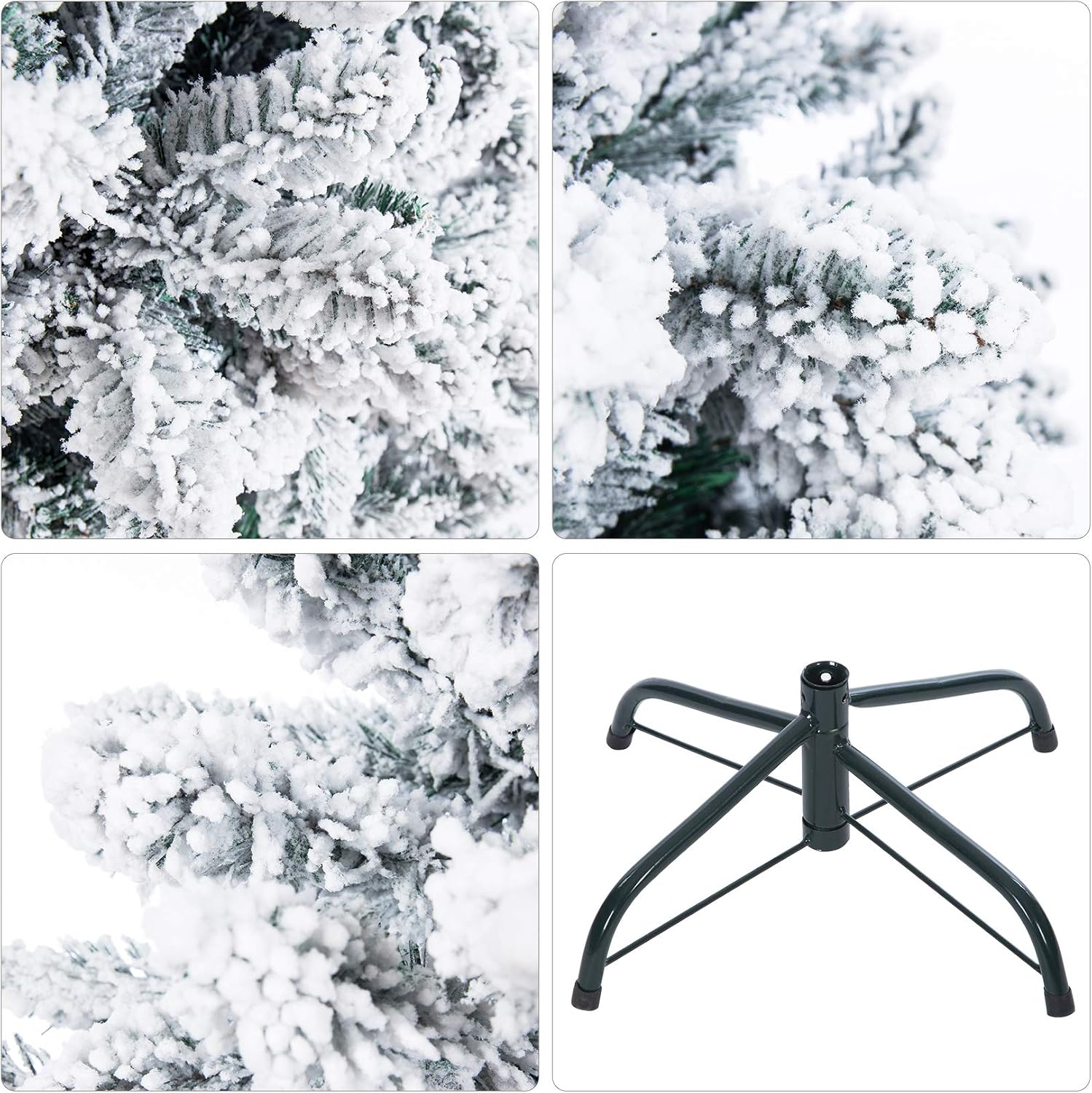 Artificial Christmas Tree,Premium Snow Flocked Hinged Pine Xmas Tree Holiday Decor 5/6/7 FT