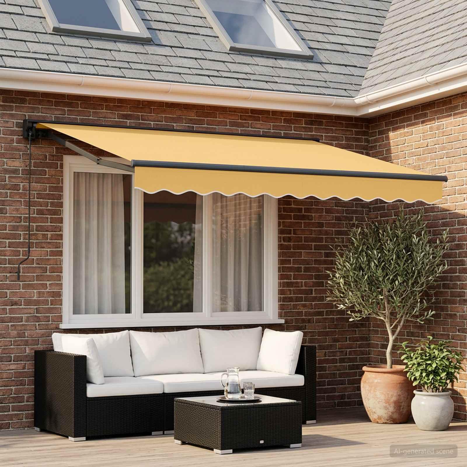 Toldo retráctil Manual Arena 3,5 x 2 m Poliéster y Aluminio,22.3kg-3425722