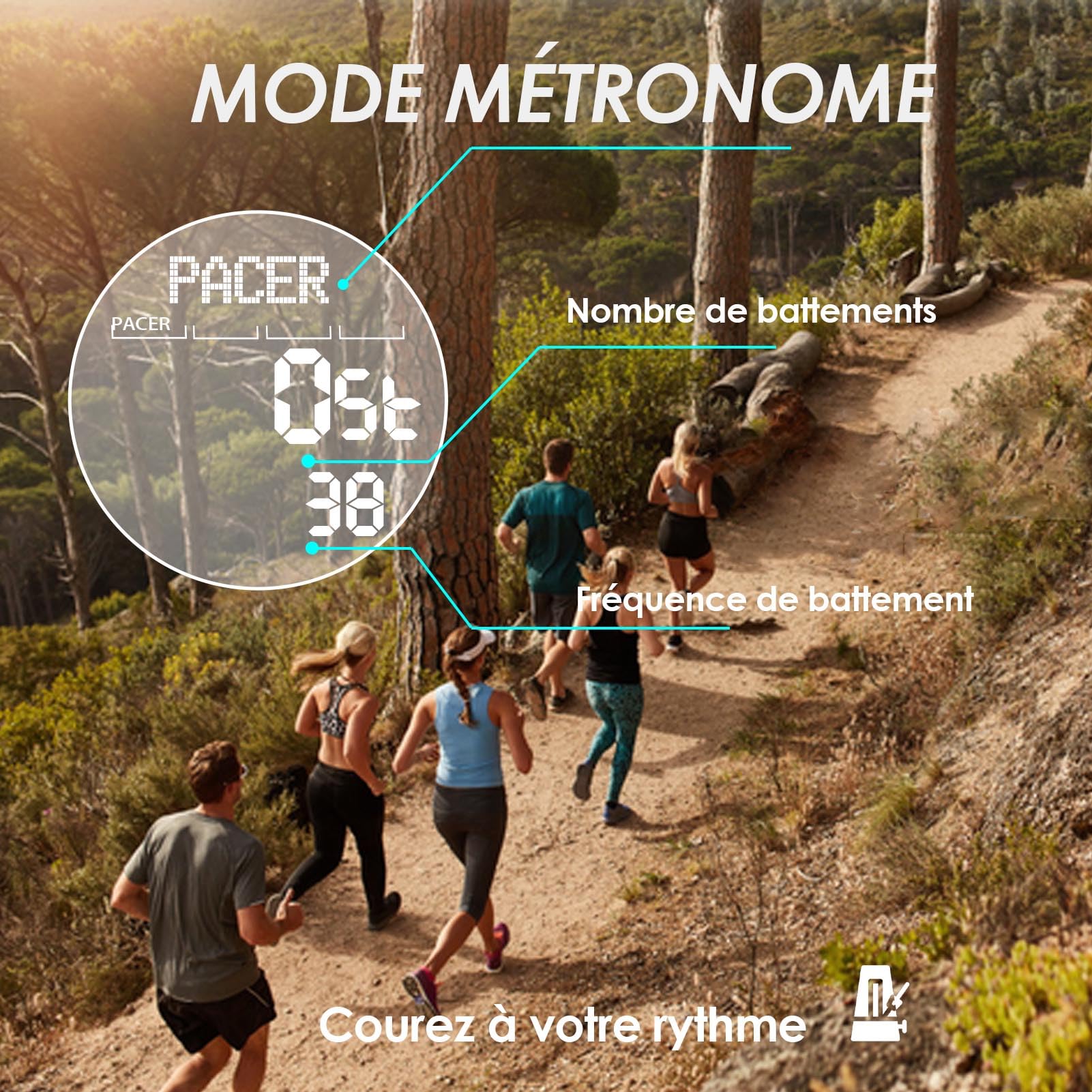 findtime Montre Sport pour Homme Bracelet en Silicon Montre de Randonnée,avec Métronome, Boussole Chronomètre, Podomètre Montre Numérique Digitale Étanche 5ATM Cadran Bonne Lisibilité dans La Nuit